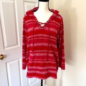 Sunday Red Striped Hoodie